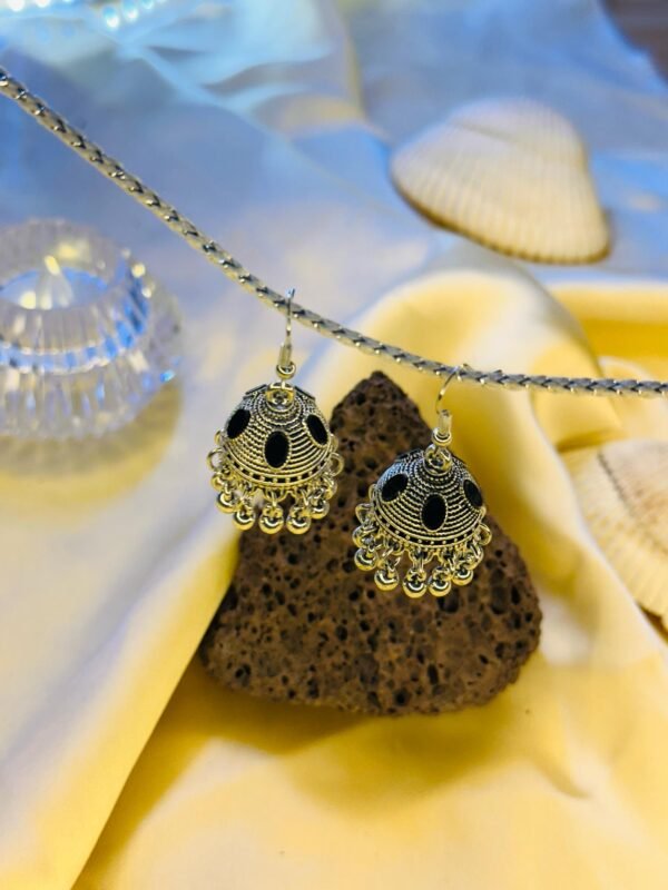 Midnight Charm Jhumka Earrings